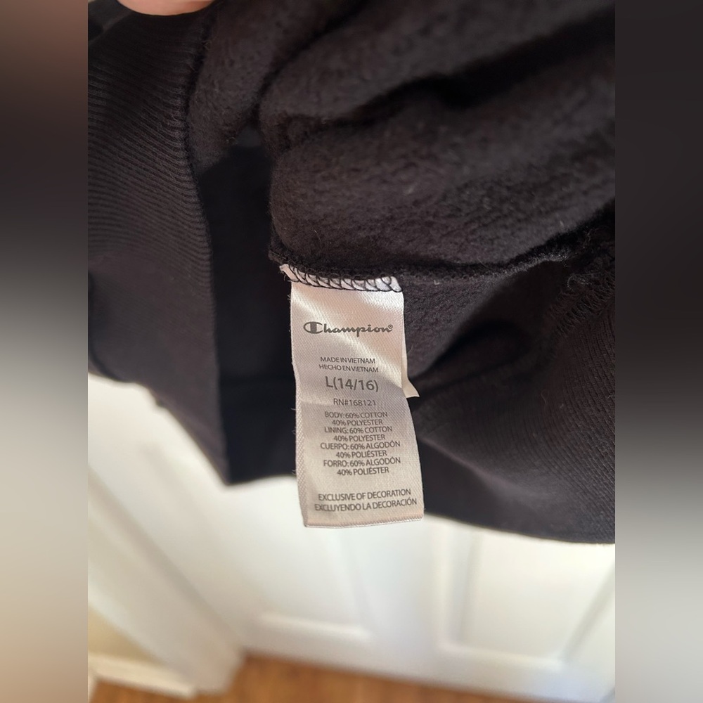 Champion Boys Black Sweatshirt Size Youth Large 14/16 - Picture 3 of 6